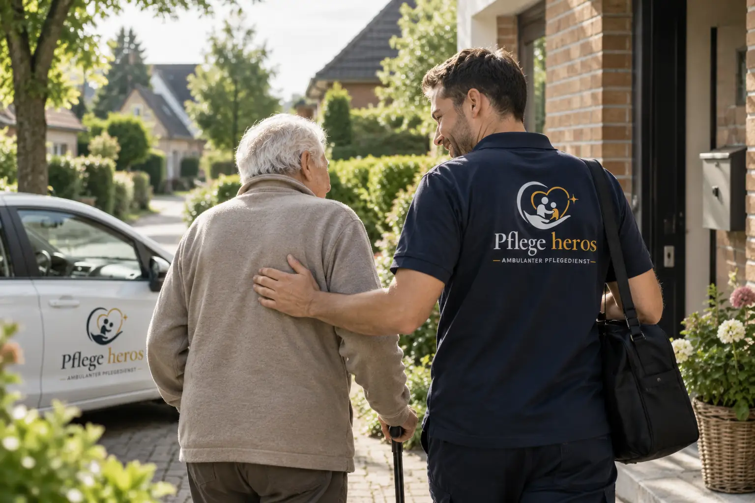 Pflegekraft von Pflege Heros bei einem Hausbesuch in Hamburg und Umgebung